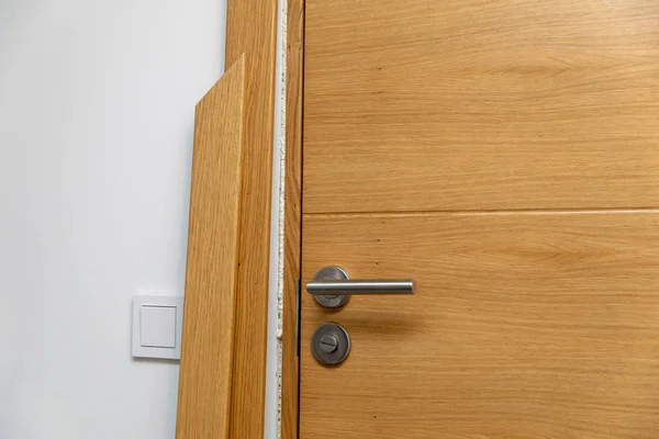 Wooden Door Architrave Installation — Stock Photo, Image