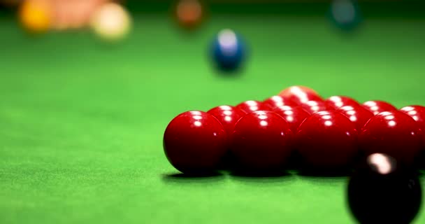 Eerste Schot Van Het Snooker Spel — Stockvideo