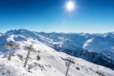 Meribel kayak Alps, Fransa için görünümünü güzel manzara