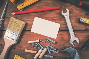 handyman hizmetleri ev onarım - constru ile boş kartvizit