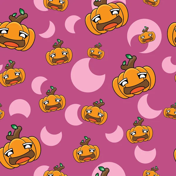 Cadılar Bayramı çizgi filmi kabak deseni holidat teması için kusursuz, vektör