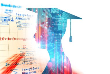 3D render sanal insan silueti teknoloji arka plan illüstrasyon, tarih kavramı