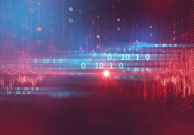 dijital kod numarası soyut arkaplan, kodlama teknolojisi ve programlama dillerini temsil eder