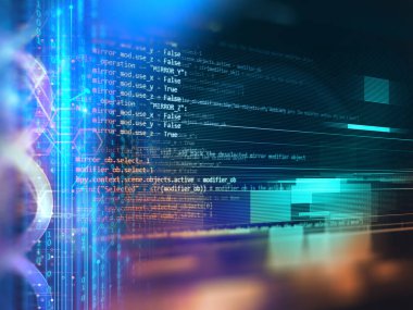 Programlama kod soyut teknolojik altyapı yazılım geliştirici ve bilgisayar kese