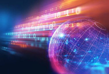 bulanıklık ve dünya futuristik teknoloji arka plan illüstrasyon defocus