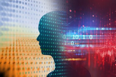 dijital kod numarası soyut arkaplan, kodlama teknolojisi ve programlama dillerini temsil eder