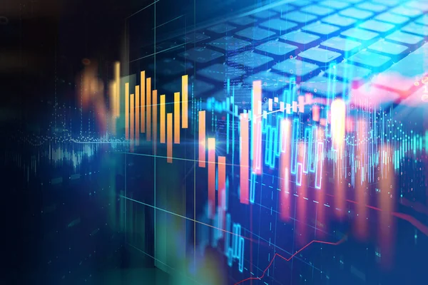 Grafico Del Mercato Azionario Finanziario Illustrazione Concetto Investimento Aziendale Futuro — Foto Stock