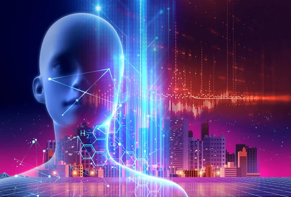 Antecedentes Conceituais Inteligência Artificial Seres Humanos Cibernegócios Tecnologia Programação — Fotografia de Stock