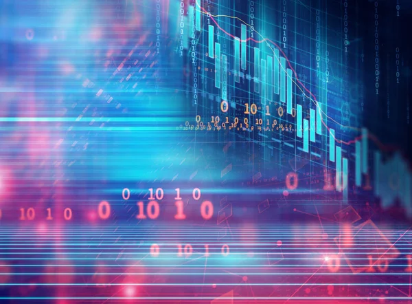 Gráfico Mercado Financeiro Ações Sobre Tecnologia Resumo Fundo — Fotografia de Stock