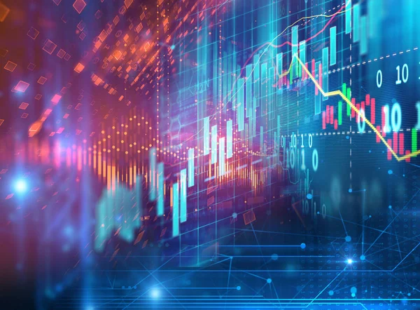 Finansal piyasa grafiği teknolojinin soyut arka planı