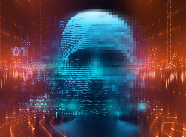 Digitale Menselijke Hacker Vormen Het Gevaar Van Cyber Crimineel Hacker — Stockfoto