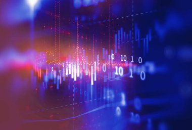 Finansal piyasa grafiği teknolojinin soyut arka planı