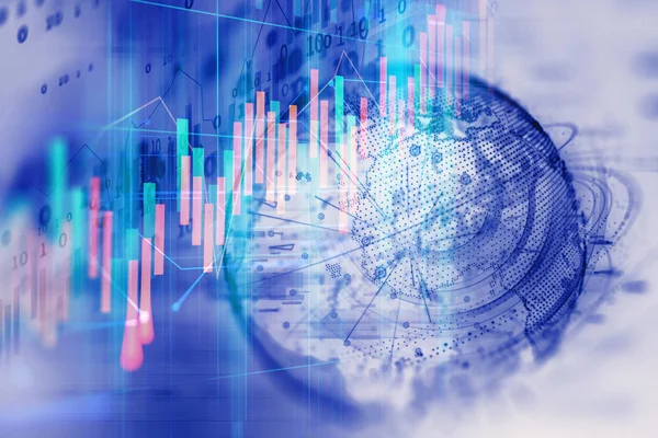 Futurisztikus Technológia Pénzügyi Tőzsdei Grafikon Technológia Absztrakt Háttér 3Dillustratio — Stock Fotó
