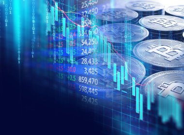Finansal piyasa grafiği teknolojinin soyut arka planı