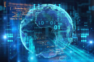 dünyada yüksek teknoloji fütüristik teknoloji arka plan, genel kavram-in 3D render