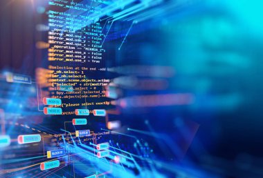 Programlama kod soyut teknolojik altyapı yazılım geliştirici ve bilgisayar kese