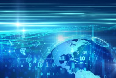 soyut Finans teknolojileri arka plan fintech simgesini temsil Blockchain ve Fintech yatırım