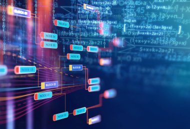 Bilim ve matematik formül denklem arka plan. makine öğrenme ve yapay kavramı