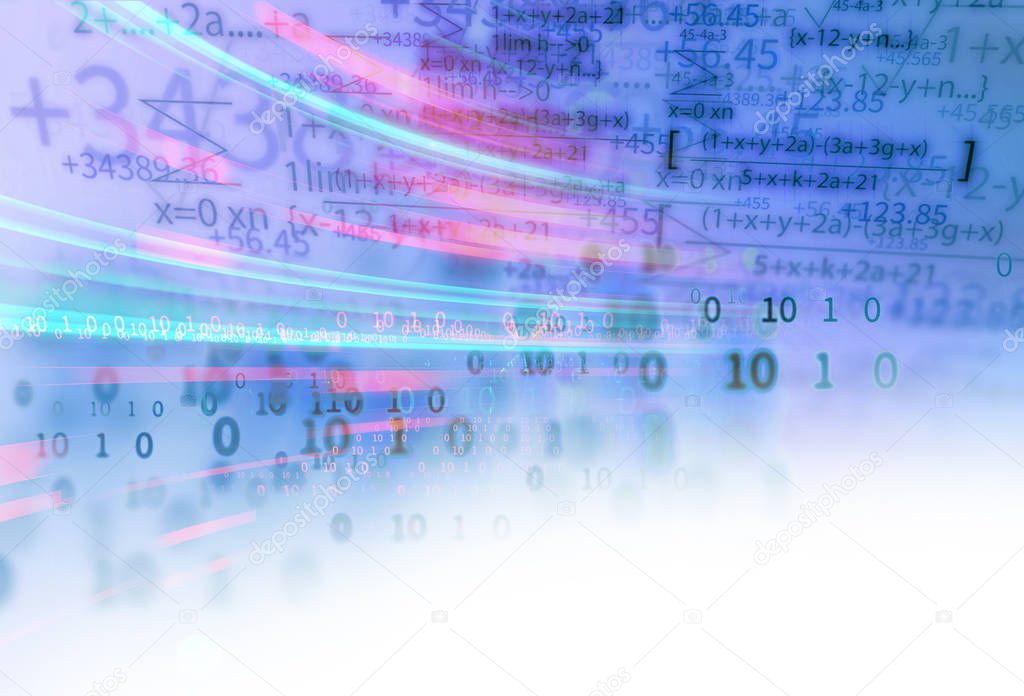science formula and math equation abstract background. concept of machine learning and artificial