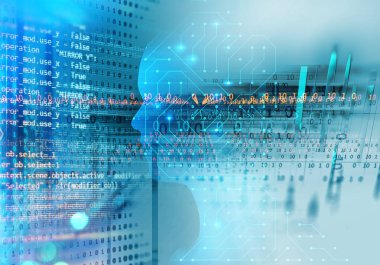 dijital kod numarası soyut arkaplan, kodlama teknolojisi ve programlama dillerini temsil eder