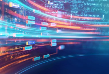 Bilim ve matematik formül denklem arka plan. makine öğrenme ve yapay kavramı