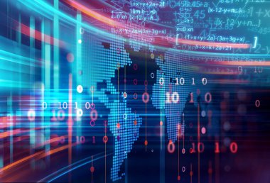 Görsel veri karmaşıklığı ile fütüristik Infographic abstract, büyük temsil