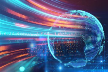 dünyada yüksek teknoloji fütüristik teknoloji arka plan, genel kavram-in 3D render