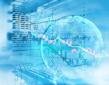 Finansal piyasa grafiği teknolojinin soyut arka planı 