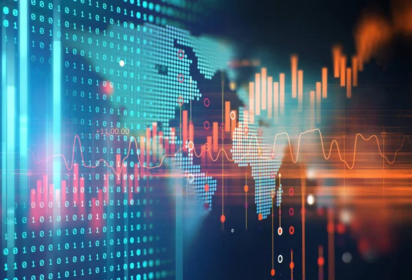 Graficul Pieței Bursiere Financiare Fundal Abstract Tehnologic — Fotografie, imagine de stoc