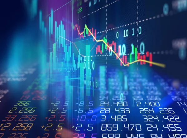 Pénzügyi Tőzsdei Grafikon Technológia Elvont Hátteréről — Stock Fotó