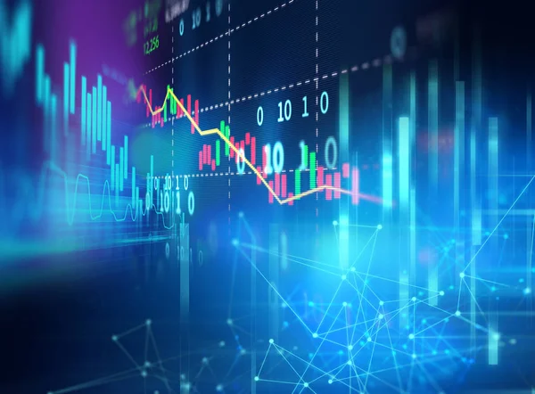 Kék Geometriai Absztrakt Technológia Tudomány Backgroun — Stock Fotó