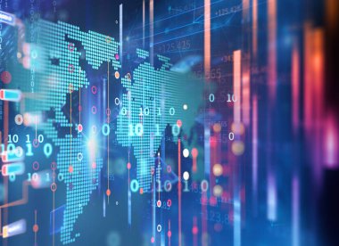 dijital kod numarası soyut arkaplan, kodlama teknolojisi ve programlama dillerini temsil eder