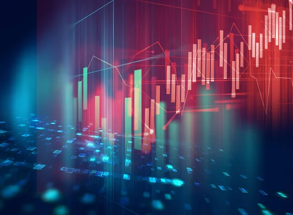 Finansal kriz ve finansal erimeyi temsil eden teknolojik arkaplan grafiği