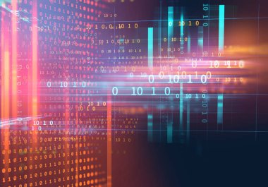 dijital kod numarası soyut arkaplan, kodlama teknolojisi ve programlama dillerini temsil eder