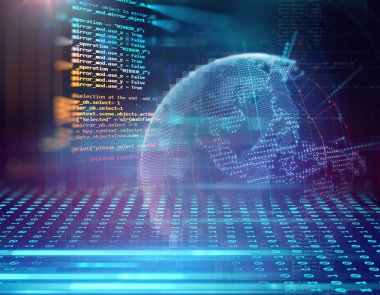 bulanıklık ve dünya futuristik teknoloji arka plan illustratio bulanıklık