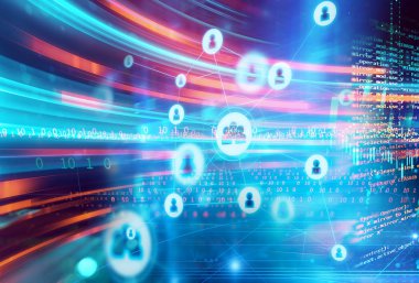 mavi geometrik soyut teknoloji ve bilim geri gruplandırması