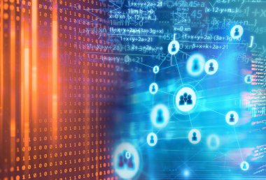 Bilim ve matematik formül denklem arka plan. makine öğrenme ve yapay kavramı