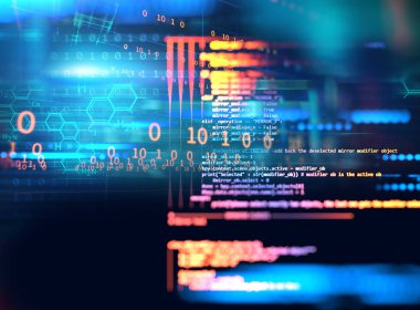 Programlama kod soyut teknolojik altyapı yazılım geliştirici ve bilgisayar kese