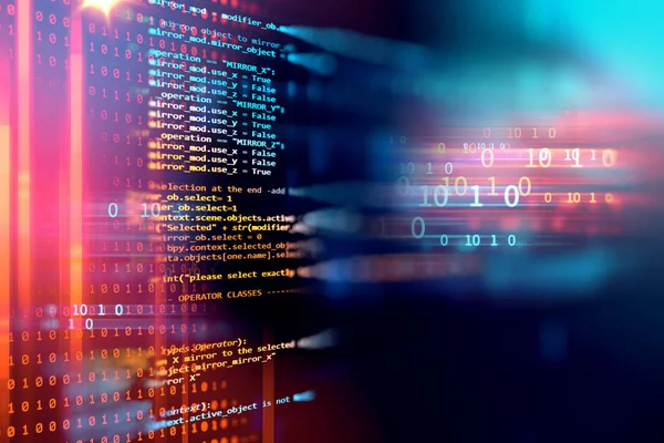 プログラミングコードソフトウェア開発者とコンピュータスクリプトの抽象技術の背景 — ストック写真