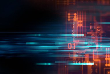 Büyük veri fütüristik görselleştirme soyut illüstrasyon