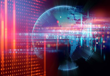 dijital kod numarası soyut arkaplan, kodlama teknolojisi ve programlama dillerini temsil eder