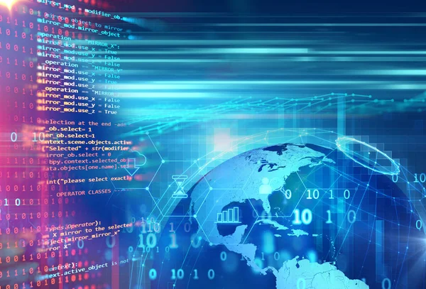 Big data futuristic visualization abstract illustration — Stock Photo ...