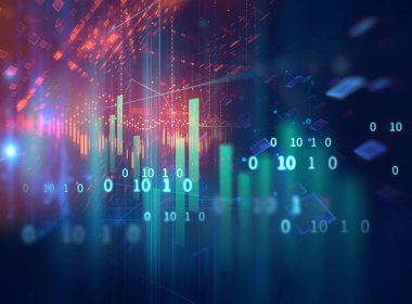 Finansal kriz ve finansal erimeyi temsil eden teknolojik arkaplan grafiği