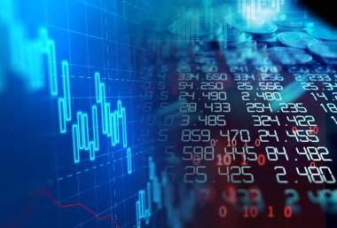 Finansal piyasa grafiği teknolojinin soyut arka planı