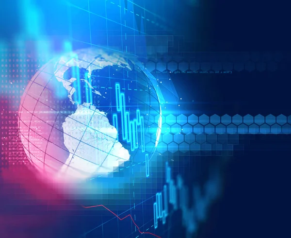 Finansal piyasa grafiği teknolojinin soyut arka planı 