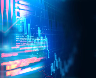Finansal piyasa grafiği teknolojinin soyut arka planı 