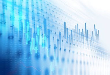mali grafik üzerinde teknoloji arka plan temsil mali kriz, ekonomik çöküşünün