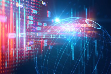 Dünya futuristik teknoloji arka plan illustratio