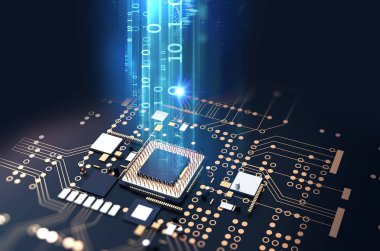 3D render fütüristik mavi levhasının arka plan illüstrasyon