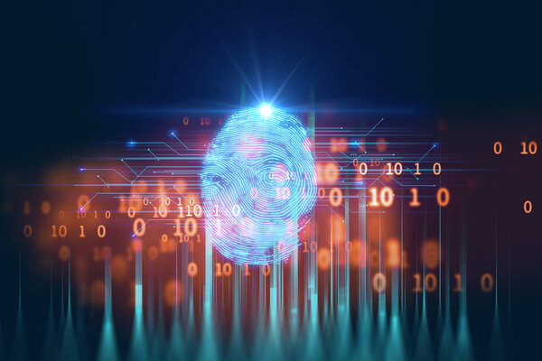 Система сканирования отпечатков пальцев. Концепция биометрической авторизации и безопасности бизнеса
. 